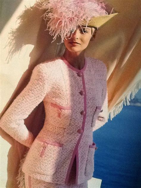 pink and white outfits chanel|Chanel suit jacket.